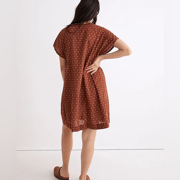 NWOT Madewell Jacquard Dolman-Sleeve Mini Dress - Medium - Burnt Orange - Picture 3 of 9